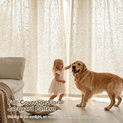 Anmao Taupe Semi Sheer Light Filtering Curtains 90 Inches Long 2 Panels - Image 5