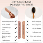 Kitsch Detangler Brush – Flexible Curly Hair Brush for Women, Men & Kids | Detangling Hairbrush with Bendable Frame and Ultra-Smooth Bristles for Wet or Dry Strands - Terracotta