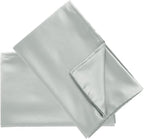 uxcell 2 Pack Silk Satin Pillowcase for Hair and Skin, Cool, Silky, Soft Breathable Pillow Cases Queen Size 20x30 Inch Sateen Pillowcase Light Gray with Envelope Closure