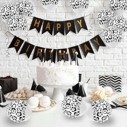 Gejoy 36 Pcs Cheetah Balloons White and Black Leopard Print Balloons 12 Inch - Image 5