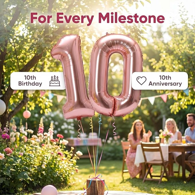 Number 10 Balloon Foil Mylar Balloons - Image 3
