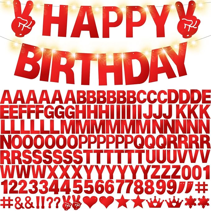 175Pcs DIY Glitter Customizable Banner Kit Custom Banner Happy Birthday DIY - Image 8
