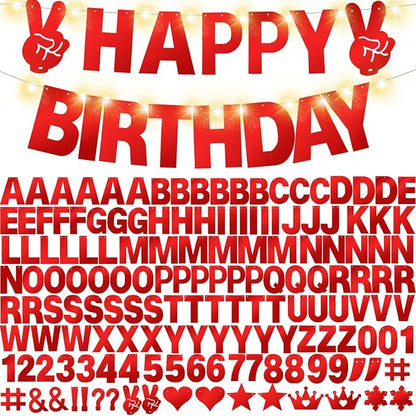 175Pcs DIY Glitter Customizable Banner Kit Custom Banner Happy Birthday DIY - Image 8