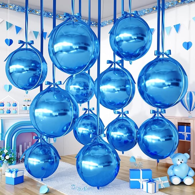 Blue Round Foil Balloons by FEYG