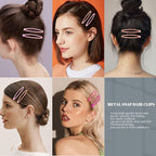 16 PCS Snap Hair Clips Metal Barrettes for Women Non Slip Barrettes for Thick and Thin Fine Hair,Bright Multiple Red,2.36 x 0.43 Inches.