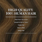 GOO GOO Clip in Hair Extensions Real Human Hair, Remy Human Hair Extensions Clip ins for Women, Natural Human Hair, 20inch 160g 7Pcs, #2/6/2 Balayage Dark Brown to Chestnut Brown