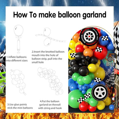 104pcs Monster Truck Birthday Decorations Balloon Garland Arch Kit - Image 8