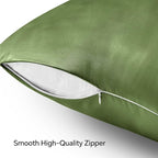 BEDELITE Satin Pillowcase with Zipper, Cedar Green King Size Pillow Cases Set of 2, Super Soft and Cooling Similar to Silk Pillow Cases, Gift for Women Men(20x36 Inches)