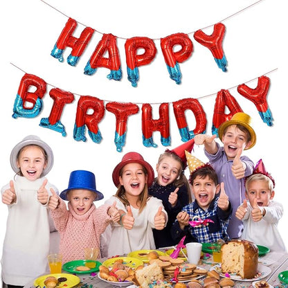 16 Inch Happy Birthday Balloons Banner Spider Theme Party Decorations | Foil - Image 2
