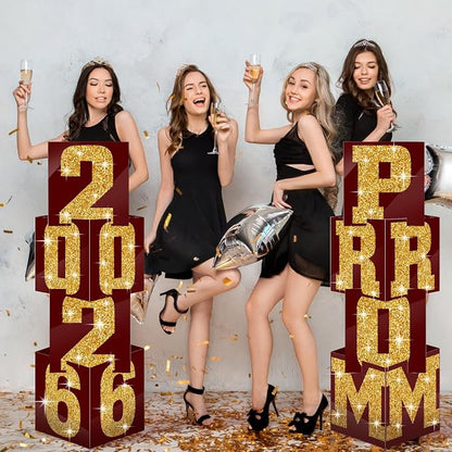 Queekay 8 Pcs Prom Column Standup Photo Booth Decorations 2026 Prom Backdrop - Image 5