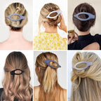 Flat Hair Clip 6 pcs Lay Down Claw Clips Hair Accessories for Women -Grey
