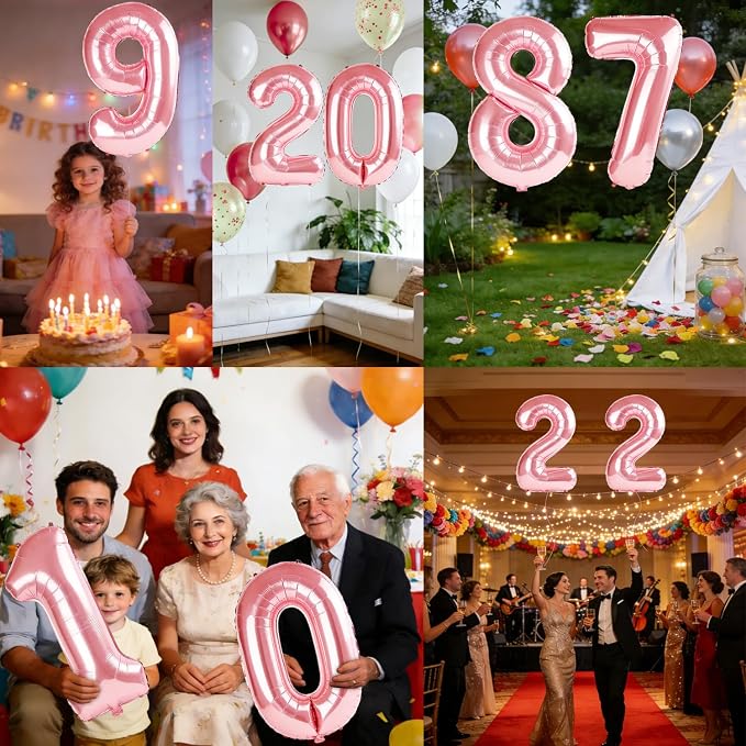 40 Inch Number 87 Balloons for 87th Birthday Party Decorations, 0-100 Jewelry - Image 7