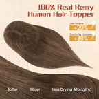 Rich Choices Human Hair Toppers for Women-100% Real Remy Hair Topper with 3D 360°Bang-Upgraded 150% Density 9 * 12CM Lace Base-Clip in Hairs topper for Thinning Hairs-12Inch #2 Dark Brown