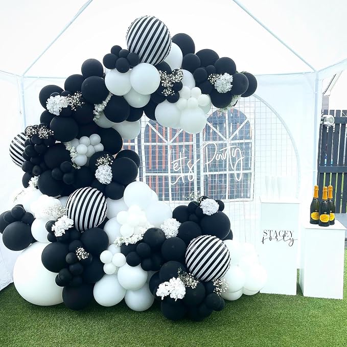 Black White Balloons Arch Kit - Image 4