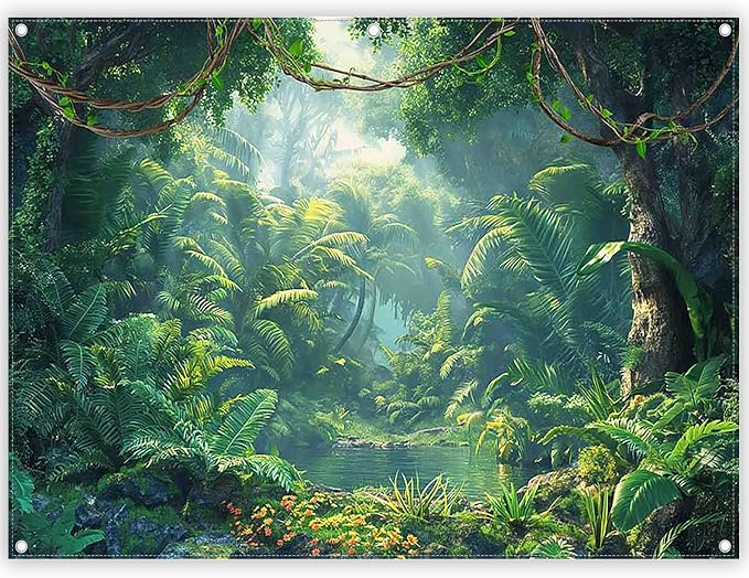 Fabric 8x6ft Jungle Forest Photography Backdrop Rainforest Banner | Tropical by ZTHMOEBACKDROP