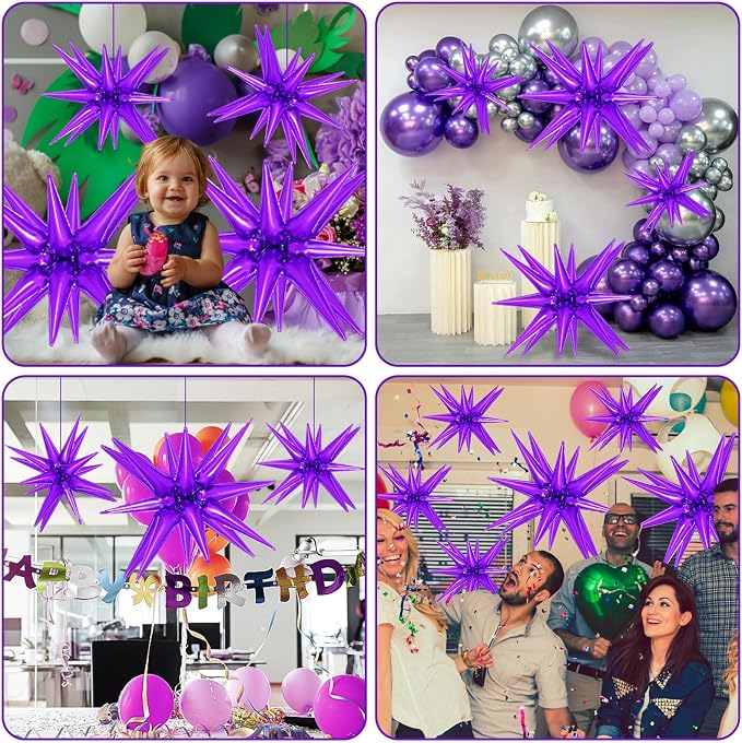 10 Pcs Star Balloons Explosion Balloons Foil Cone Balloon Magic - Image 6