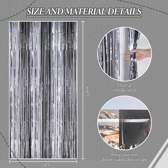DECOCKRAT 2 Pack Foil Fringe Backdrop - Image 2