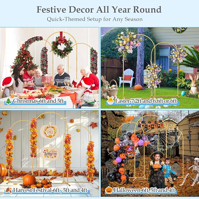 DEVISEFUN 7.2FT, 6FT Arch Backdrop Stand - Image 7
