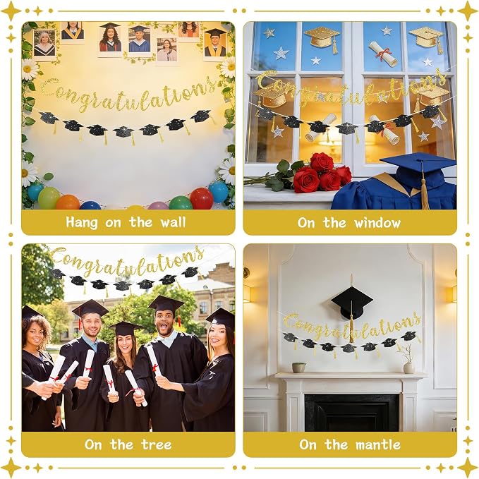 2026 Graduation Banners Party Decorations, Glitter Congratulations - Image 5