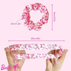 Barbie Hair Accessory 5 Pcs Set - 1 Regular 9 inch Hairbrush & 4 Scrunchies - Detangling Brush Elastic Hair Ties Ropes, Ages 3+