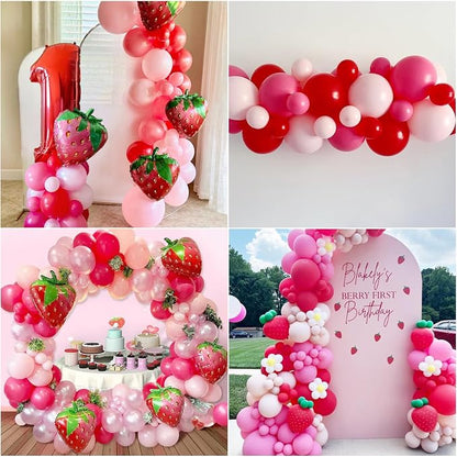 Red Pink Balloons 60 Pcs 12 Inch Fuchsia Hot Pink Rose Red Balloon Neon Pink - Image 6