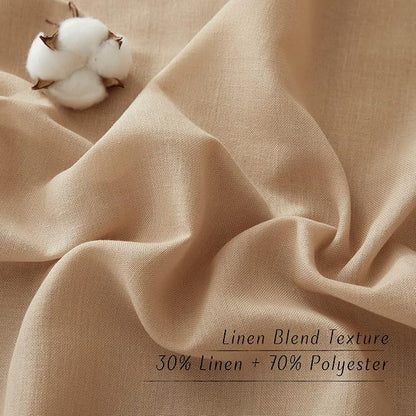 NICETOWN Living Room Linen Curtains Thick Flax Texture 96 inch Long, Grommet - Image 4
