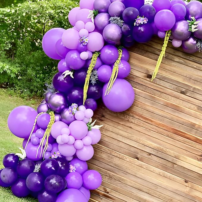 Voircoloria 90pcs Purple Balloons Garland Arch Kit, 18 12 10 5 Inch | - Image 5