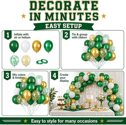 Green Gold Balloons 60PCS Metallic Gold Green - Image 8