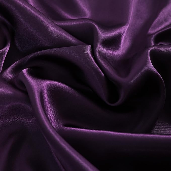 NTBAY Satin Body Pillowcase for Hair and Skin, Luxurious and Silky Pillow case with Envelope Closure, 20x54 Inches, Eggplant Purple