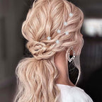 Pearl,Rhinestone Crystal Twisters Spiral Set Hair Pin Silver Coil for Wedding, Bridal, Prom, Party and Special Occasion with Clear Container (pearl)