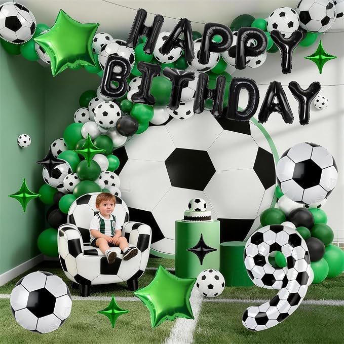 40 Inch Soccer Number 5 Balloon Set, Soccer Birthday Party Decorations | Sports - Image 4