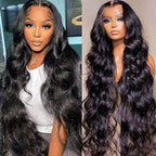 Lemoda Full 13x6 Body Wave Lace Frontal Virgin Human Hair Wigs 210% 34Inch 13x6 HD Transparent Lace Front Wigs 15A Brazilian Pre Plucked Thin Knots