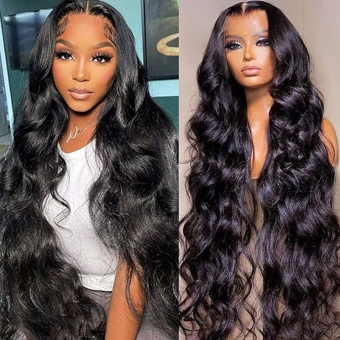 Lemoda Full 13x6 Lace Frontal Virgin Human Hair Wigs 210% Body Wave 15A 18Inch 13x6 HD Transparent Full Lace Front Wig Invisible Lace Tiny Knots