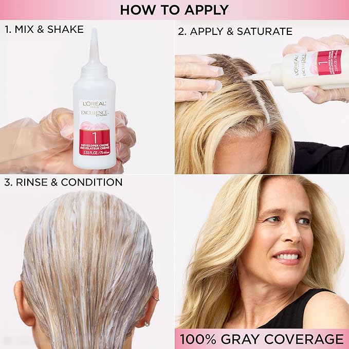 L'Oreal Paris Excellence Crème Permanent Hair Dye, Triple Care Hair Color with Pro-Keratine Complex for 100% Gray Hair Coverage, 5 Medium Brown, 1 Kit