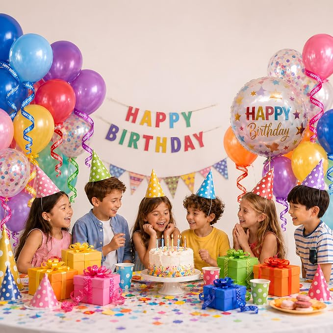 BEISHIDA 6 Assorted Colors Happy Birthday Printed Curling Ribbons Balloon - Image 7