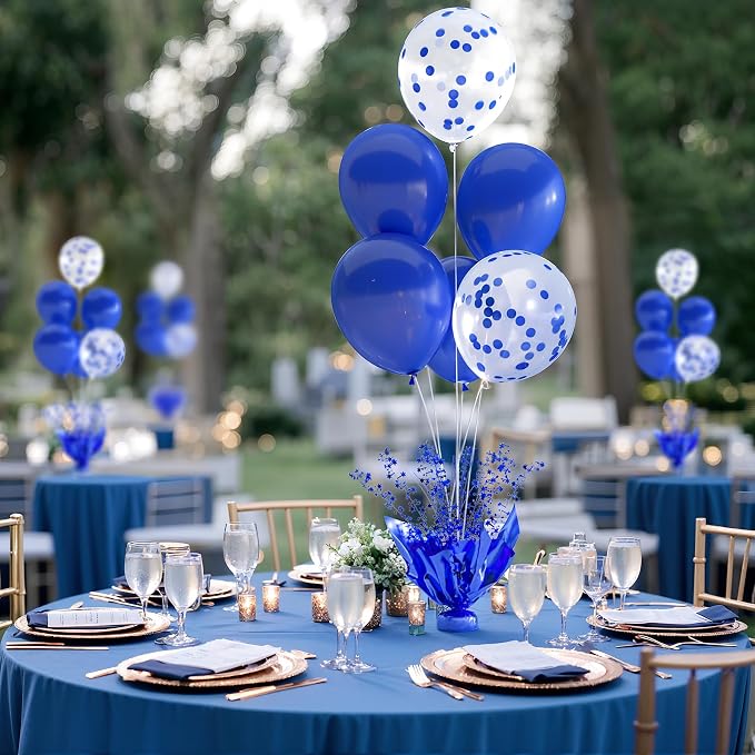 Royal Blue Balloon Table Centerpiece Kit, 2 Set Blue Balloon Stands - Image 2