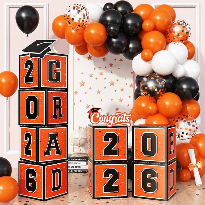 Orange Graduation Decorations 2026 by Froova
