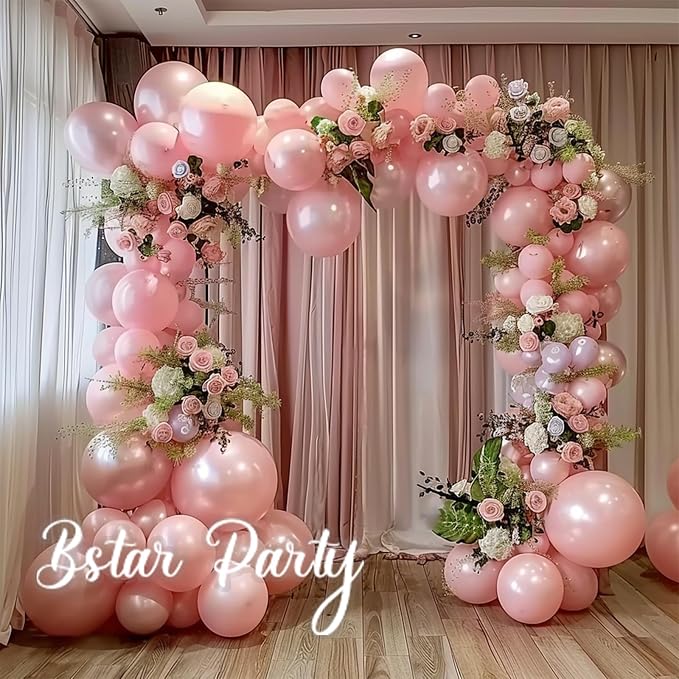 Double Stuffed Pearl Pink Balloon Garland Arch Kit | 18/12/10/5inch Different - Image 5