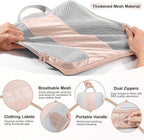 OlarHike 8 Set Compression Packing Cubes,Christmas Gifts for Women Mom Girl,Compressible Expandable Luggage Clothes Organizer for Travelers,Airplane/Cruise/Car/Train Travel Essentials(Beige)