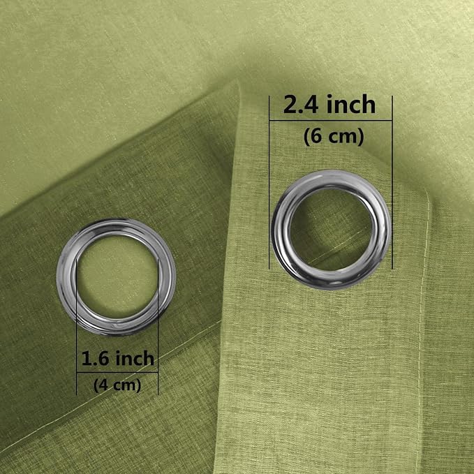 DWCN Olive Green Ombre Sheer Curtains - Image 4