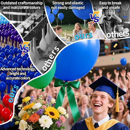 Blue Big Balloons 32pcs, 18 Inch Large Latex Giant Heavy Duty Balloons - Image 4
