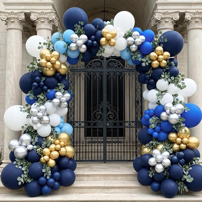 RUBFAC 135pcs Navy Blue Balloons Different Sizes 18 12 10 5 Inch Dark Blue - Image 6