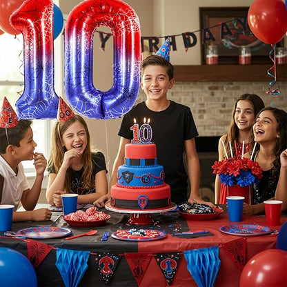 40 Inch Red Blue Number 0 Balloon - Image 4