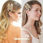 20PCS Bridesmaid Hair Clips No Bend Hair Clips Bridesmaid Hair Accessories Gifts Makeup Creaseless Glitter Hair Clip for Bride Women Girls(20Pcs/10Cards)