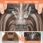 Benehair Clip in Bangs 100% Real Human Hair Extensions 360° Cover Clip on 3D Wispy Bangs for Women Topper Hairpieces for Women Dark Brown