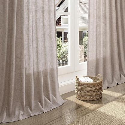 Brownish Grey Linen Curtains for Living Room 94 Inches Long Back Tab Light - Image 5