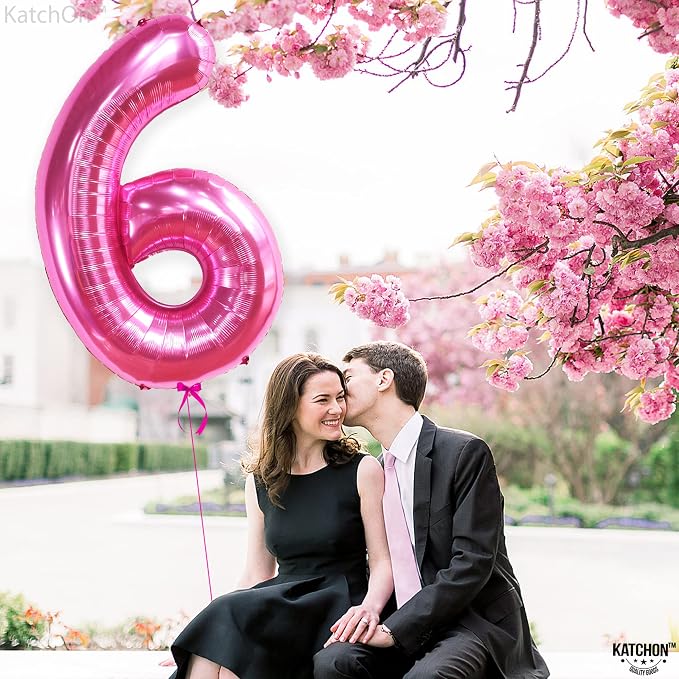 KatchOn Giant Hot Pink 6 Balloon Number - Image 8