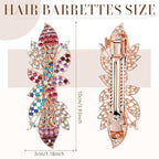 Geyoga 6 Pieces Vintage Hair Barrettes for Women Retro Flower French Pearl Crystal Rhinestones Clips Hair Pins for Women Styling Accessories(Shining Style)