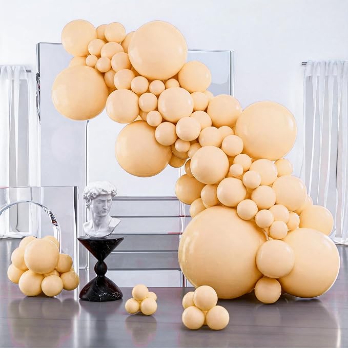 PartyWoo Nude Balloons 127pcs Apricot Boho Fall Color 36 18 12 10 5 Inch | 36 by PartyWoo