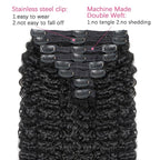 30 Inch Burmese Curly Clip ins Real Hair Extensions For Long Hair #1B Natural Black Color Long Inch Curly Clip ins For Women Brazilian Virgin Clip on Hair